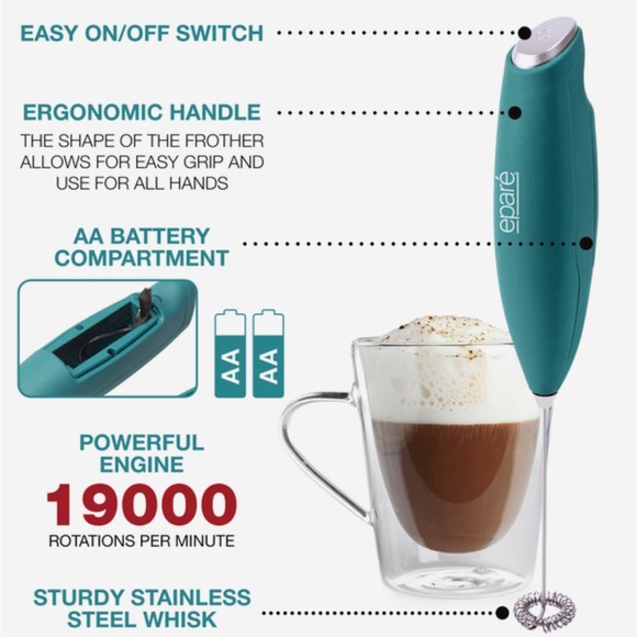 NWT. Epare Milk Frother for the perfect latte or hot chocolate! Barista! - Picture 2 of 8